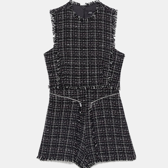 Zara Tweed Jumpsuit Romper NWT BLOGGER'S Favorite - Picture 7 of 9